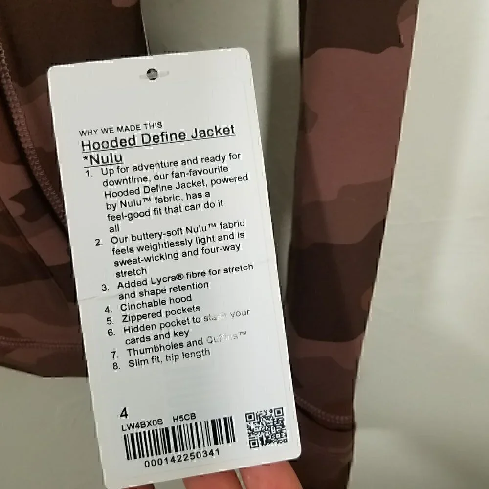NWT Lululemon Nulu Hooded Define Jacket Camo Size 4 - Picture 3 of 4